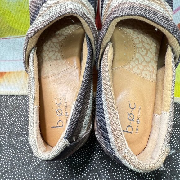 B.O.C. Born Concept Women's Striped Canvas Slip-On Clogs Size 9M - Picture 8 of 10